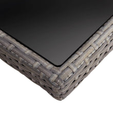 Lade das Bild in den Galerie-Viewer, Garten-Esstisch Grau Poly Rattan und Glas