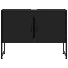 Lade das Bild in den Galerie-Viewer, Waschbeckenunterschrank Schwarz 80x33x60 cm Holzwerkstoff