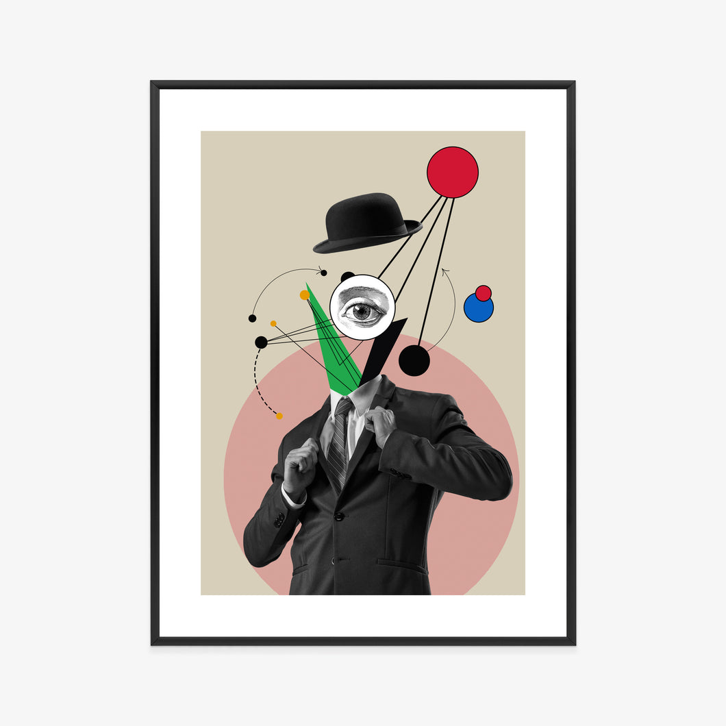 Poster Allgegenwärtiger Geist – Eine Von Moderner Kunst Inspirierte Collage Rahmen Holz Mit Passepartout Farbe Natürlich