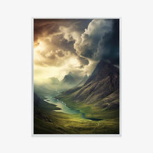 Lade das Bild in den Galerie-Viewer, Poster Gewitterwolken Über Der Berglandschaft Rahmen Aluminium Farbe Schwarz