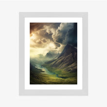 Lade das Bild in den Galerie-Viewer, Poster Gewitterwolken Über Der Berglandschaft Rahmen Aluminium Farbe Schwarz