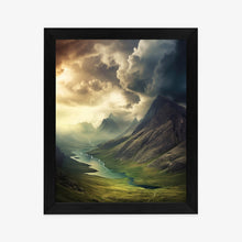 Lade das Bild in den Galerie-Viewer, Poster Gewitterwolken Über Der Berglandschaft Rahmen Aluminium Farbe Schwarz