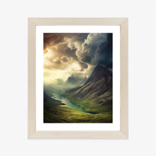 Lade das Bild in den Galerie-Viewer, Poster Gewitterwolken Über Der Berglandschaft Rahmen Aluminium Farbe Schwarz