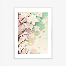 Lade das Bild in den Galerie-Viewer, Poster Blühende Pastellbäume Im Frühling Rahmen Aluminium Farbe Schwarz
