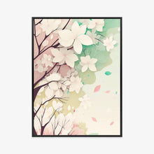 Lade das Bild in den Galerie-Viewer, Poster Blühende Pastellbäume Im Frühling Rahmen Aluminium Farbe Schwarz