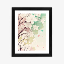 Lade das Bild in den Galerie-Viewer, Poster Blühende Pastellbäume Im Frühling Rahmen Aluminium Farbe Schwarz