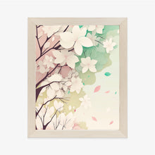 Lade das Bild in den Galerie-Viewer, Poster Blühende Pastellbäume Im Frühling Rahmen Aluminium Farbe Schwarz