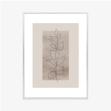 Lade das Bild in den Galerie-Viewer, Poster Abstrakte Minimalistische Pflanze Auf Beigem Hintergrund Rahmen Aluminium Farbe Schwarz