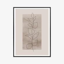 Lade das Bild in den Galerie-Viewer, Poster Abstrakte Minimalistische Pflanze Auf Beigem Hintergrund Rahmen Aluminium Farbe Schwarz