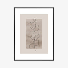 Lade das Bild in den Galerie-Viewer, Poster Abstrakte Minimalistische Pflanze Auf Beigem Hintergrund Rahmen Aluminium Farbe Schwarz