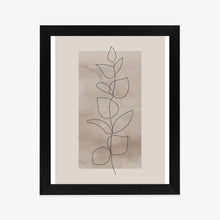 Lade das Bild in den Galerie-Viewer, Poster Abstrakte Minimalistische Pflanze Auf Beigem Hintergrund Rahmen Aluminium Farbe Schwarz