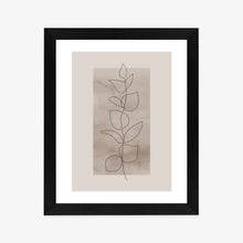 Lade das Bild in den Galerie-Viewer, Poster Abstrakte Minimalistische Pflanze Auf Beigem Hintergrund Rahmen Aluminium Farbe Schwarz