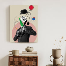 Lade das Bild in den Galerie-Viewer, Poster Allgegenwärtiger Geist – Eine Von Moderner Kunst Inspirierte Collage Rahmen Holz Mit Passepartout Farbe Natürlich
