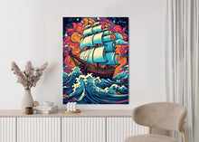 Lade das Bild in den Galerie-Viewer, Poster Abstraktes Schiff Auf Stürmischer See
