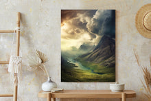 Lade das Bild in den Galerie-Viewer, Poster Gewitterwolken Über Der Berglandschaft Rahmen Aluminium Farbe Schwarz