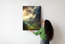Lade das Bild in den Galerie-Viewer, Poster Gewitterwolken Über Der Berglandschaft Rahmen Aluminium Farbe Schwarz