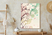 Lade das Bild in den Galerie-Viewer, Poster Blühende Pastellbäume Im Frühling Rahmen Aluminium Farbe Schwarz