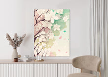 Lade das Bild in den Galerie-Viewer, Poster Blühende Pastellbäume Im Frühling Rahmen Aluminium Farbe Schwarz
