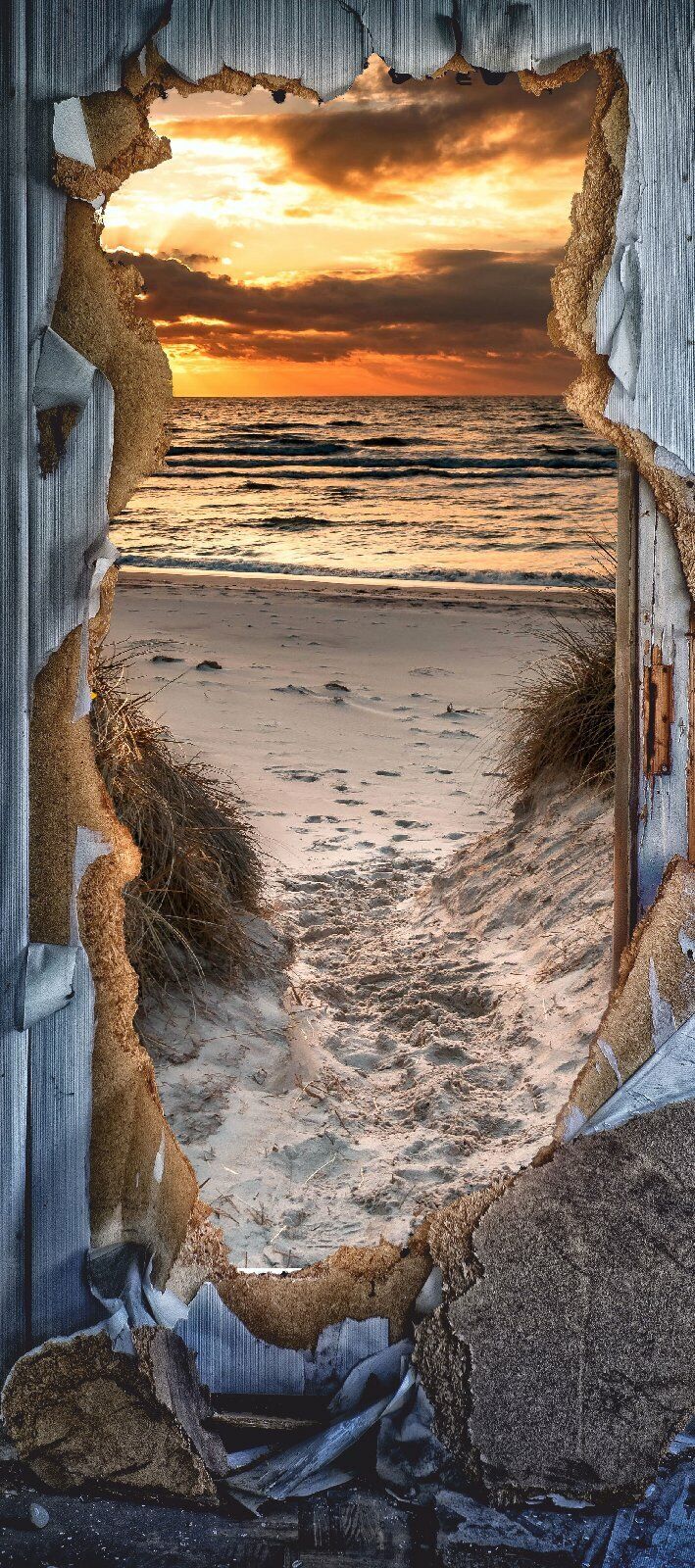 Türtapete Düne selbstklebend Türposter Meer Strand tp-LI
