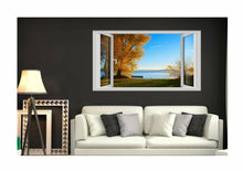 Lade das Bild in den Galerie-Viewer, Wandbild Chiemsee Fototapete Poster Fenster Blick Landschaft Herbst Urlaub FE124
