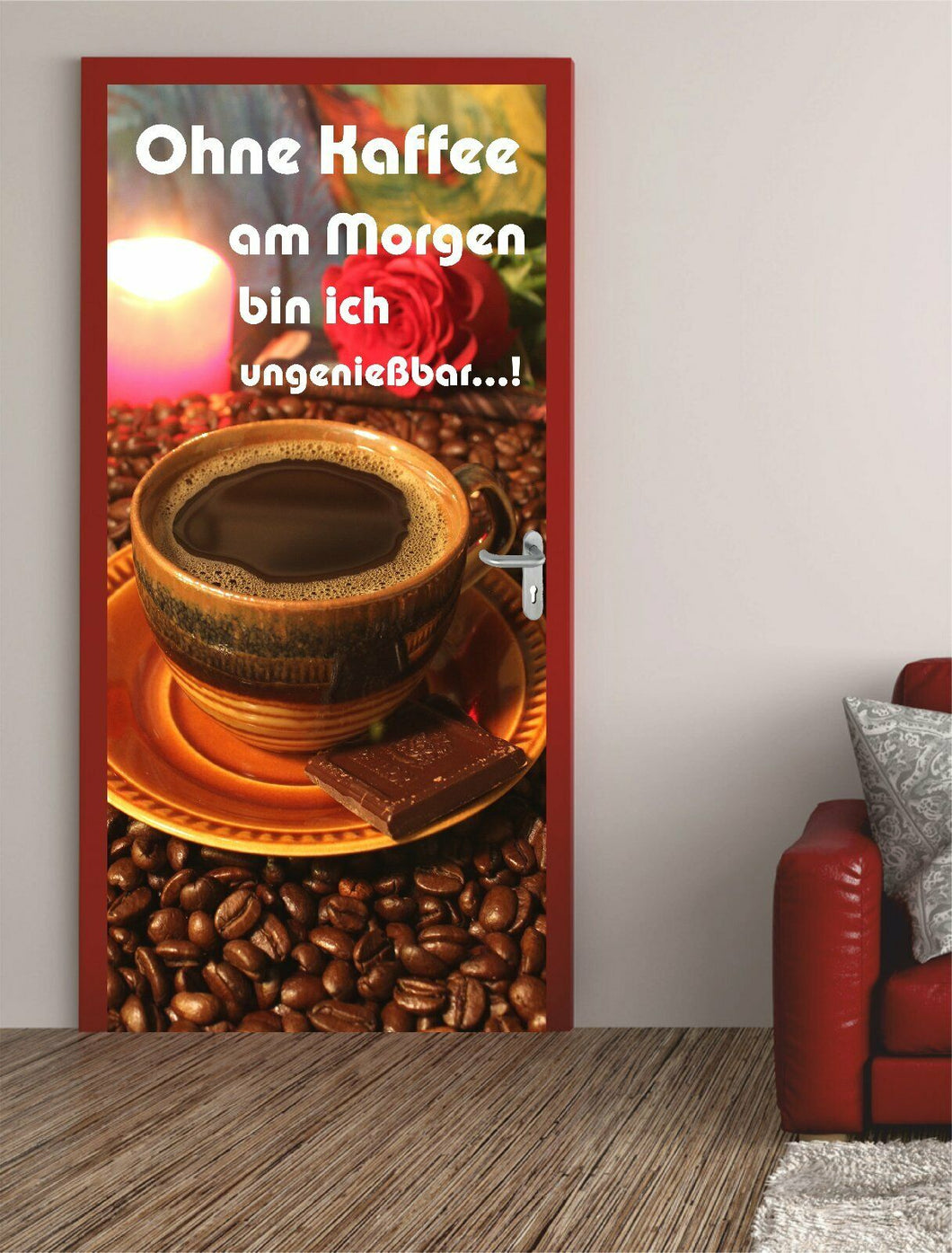Türposter 200x100cm FRÜHSTÜCK Türaufkleber Türfolie Türtapete Küche Kaffee Job   413TP-100x200cm
