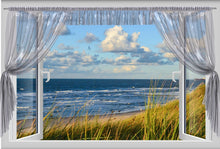Lade das Bild in den Galerie-Viewer, Wandbild Nordsee Fototapete Poster Fensterblick Strand Düne See Urlaub FE150
