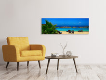 Lade das Bild in den Galerie-Viewer, Leinwandbild Panorama Strand Liebe