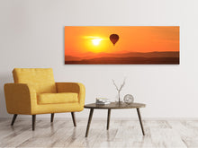 Lade das Bild in den Galerie-Viewer, Leinwandbild Panorama Heissluftballon bei Sonnenuntergang