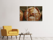 Lade das Bild in den Galerie-Viewer, Leinwandbild 3-teilig XXL Roggenbrötchen