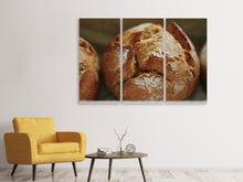 Lade das Bild in den Galerie-Viewer, Leinwandbild 3-teilig XXL Roggenbrötchen
