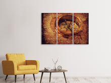 Lade das Bild in den Galerie-Viewer, Leinwandbild 3-teilig Antiker Kompass XL
