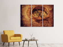 Lade das Bild in den Galerie-Viewer, Leinwandbild 3-teilig Antiker Kompass XL