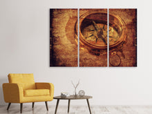 Lade das Bild in den Galerie-Viewer, Leinwandbild 3-teilig Antiker Kompass XL