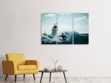 Lade das Bild in den Galerie-Viewer, Leinwandbild 3-teilig Achtung Hai!
