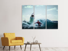 Lade das Bild in den Galerie-Viewer, Leinwandbild 3-teilig Achtung Hai!
