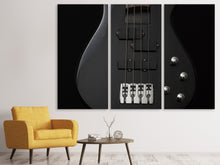 Lade das Bild in den Galerie-Viewer, Leinwandbild 3-teilig Gitarre ganz in schwarz