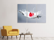 Lade das Bild in den Galerie-Viewer, Leinwandbild 3-teilig Kirsche mit Milch