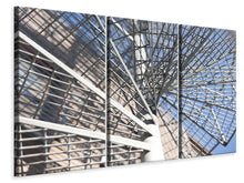 Lade das Bild in den Galerie-Viewer, Leinwandbild 3-teilig Wendeltreppe aus Metall