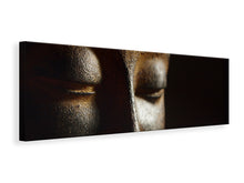 Lade das Bild in den Galerie-Viewer, Leinwandbild Panorama Close up Buddha Kopf