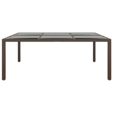 Lade das Bild in den Galerie-Viewer, Gartentisch mit Glasplatte Braun 200x150x75 cm Rattan
