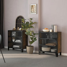 Lade das Bild in den Galerie-Viewer, Lagerschränke 2 Stk. Rustikal Braun 72x36x82 cm Metall und MDF
