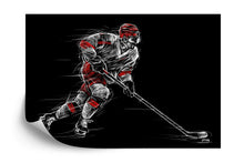 Lade das Bild in den Galerie-Viewer, Fototapete Gezeichneter Eishockeyspieler
