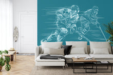 Lade das Bild in den Galerie-Viewer, Fototapete Gezeichnete Eishockeyspieler
