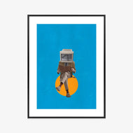 Poster Moderne Collage Mit Binärem Geist Rahmen Holz Mit Passepartout Farbe Natürlich