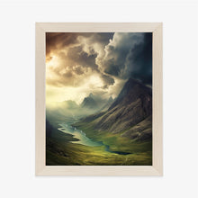 Lade das Bild in den Galerie-Viewer, Poster Gewitterwolken Über Der Berglandschaft Rahmen Aluminium Farbe Schwarz
