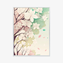 Lade das Bild in den Galerie-Viewer, Poster Blühende Pastellbäume Im Frühling Rahmen Aluminium Farbe Schwarz
