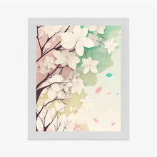 Lade das Bild in den Galerie-Viewer, Poster Blühende Pastellbäume Im Frühling Rahmen Aluminium Farbe Schwarz
