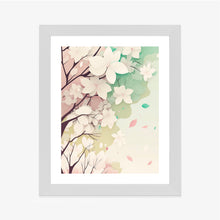 Lade das Bild in den Galerie-Viewer, Poster Blühende Pastellbäume Im Frühling Rahmen Aluminium Farbe Schwarz
