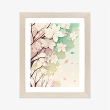 Lade das Bild in den Galerie-Viewer, Poster Blühende Pastellbäume Im Frühling Rahmen Aluminium Farbe Schwarz
