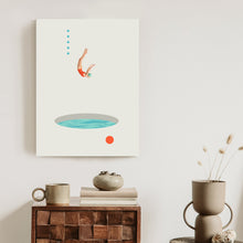 Lade das Bild in den Galerie-Viewer, Poster Eintauchen In Die Künstlerische Collage Des Wassers Rahmen Holz Mit Passepartout Farbe Natürlich
